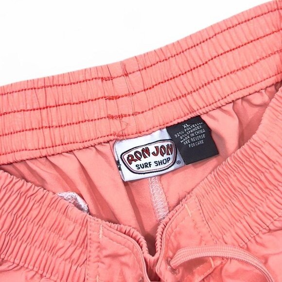 Vintage Ron John Surf Shop Peach Floral Embroidered Shorts - Picture 3 of 4